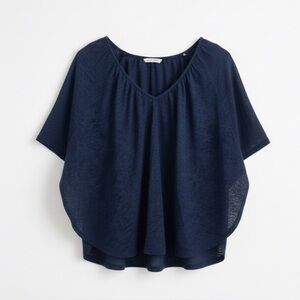 Navy Blue Flowy Fit Top